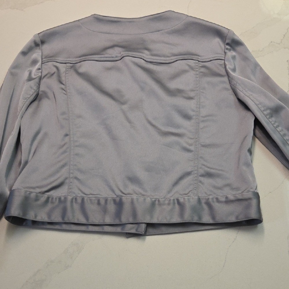 Donna Degnan Silver-Gray Collarless Snap Jacket - Picture 7 of 10